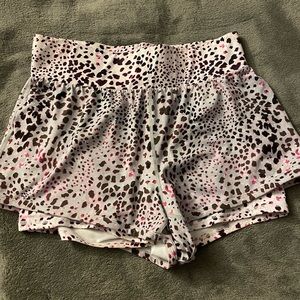 Fabletics Leopard Print Shorts w Liner